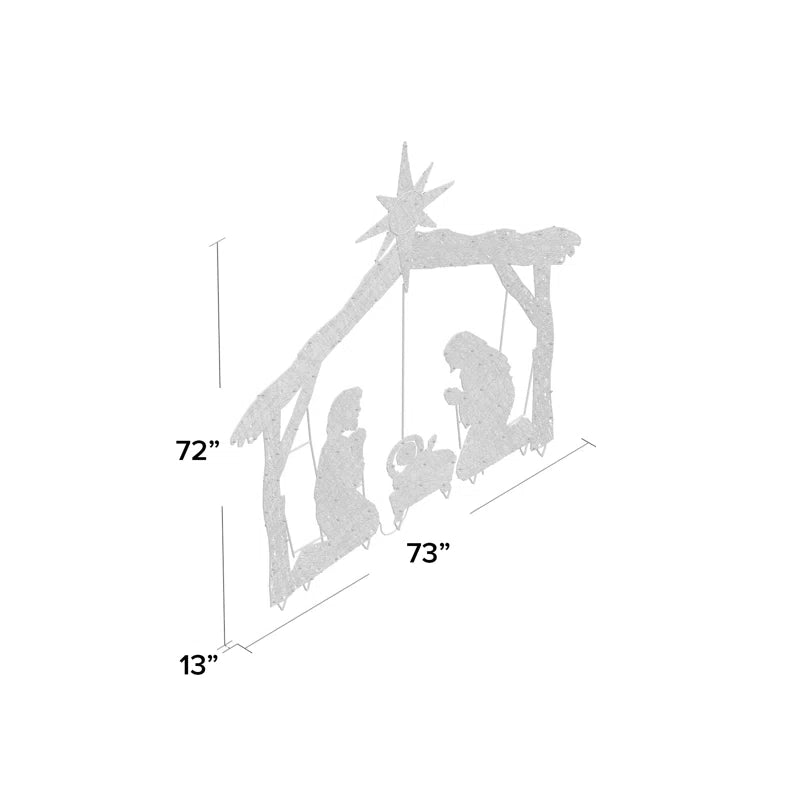 Crystal Nativity Christmas Decoration Lighted Display